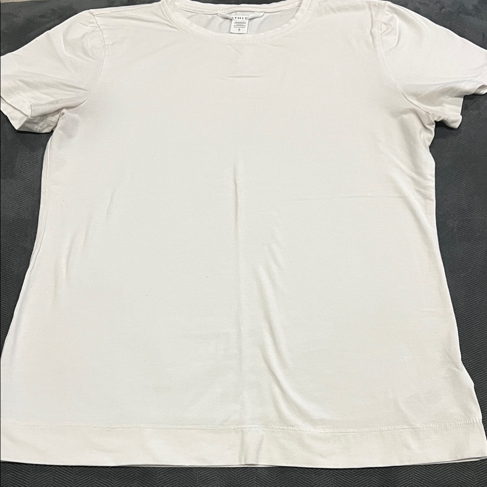 Athleta White Crewneck Short Sleeve Tee